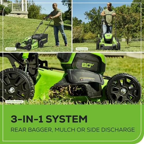 Miniatura 7 de Cortacésped inalámbrico Greenworks de 80 V, 21 pulgadas sin escobillas (compatible con 75+ herramientas), incluye (2) baterías de 2.0 Ah y cargador