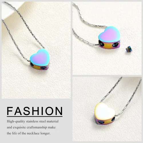 Miniatura 112 de constantlife Joyería de cremación para cenizas – Colgante de corazón conmemorativo collar de urna conmemorativa soporte para cenizas de acero