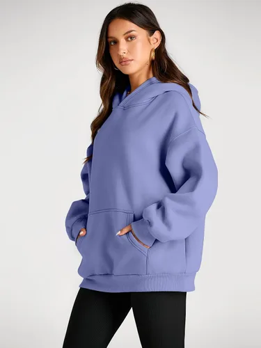 Miniatura 99 de Trendy Queen - Sudaderas extragrandes con capucha para mujer, suéteres de manga larga, sin botones, de vellón, de otoño, ropa de invierno
