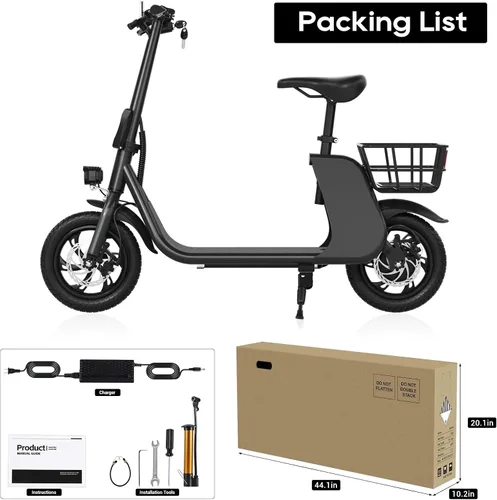 Miniatura 8 de RIDWIND Electric Scooter with Seat for Adults, 450W Motor Foldable E Scooter for Adults with LCD Display,15.5MPH, 20 Miles Range, Max Load 265LB