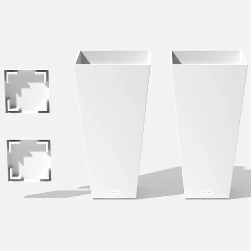 Miniatura 17 de Veradek V-Resin - Macetero cónico para interiores y exteriores, paquete de 2 (26 pulgadas, gris)