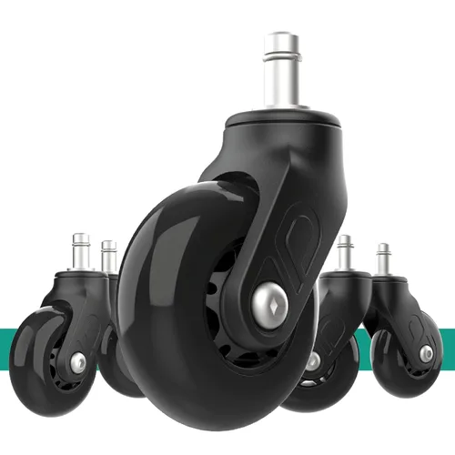 Riantwheel - Ruedas de goma de repuesto para sillas de oficina, para suelos de madera dura y alfombras, juego de 5, ruedas para silla de oficina