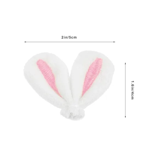 Miniatura 9 de Amosfun 20 piezas de accesorios de horquilla de orejas de conejo, mini pinzas para orejas de conejo, accesorios de bricolaje para mujeres y niñas