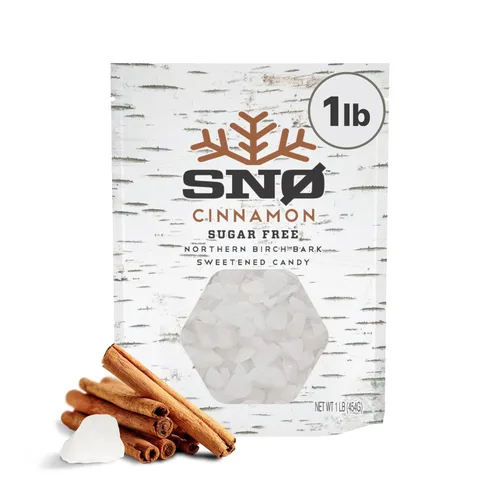 SNØ Chips de caramelo de xilitol de canela | Apoyo para la salud bucal | Xilitol de abedul puro | Sin azúcar, bajo en carbohidratos, apto para