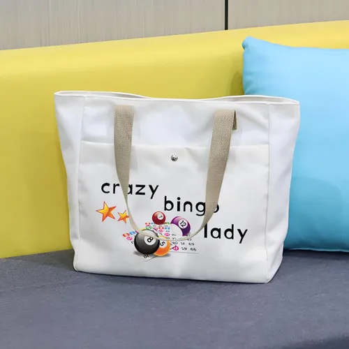 Miniatura 2 de VAMSII Crazy Bingo Lady Tote Large Juego de Bingo Bolsa de Almacenamiento Bingo Amante Regalos Bingo Jugador de Bingo Bolsa de Bingo Bolsa