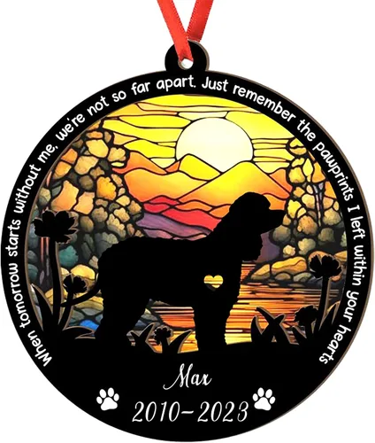 Miniatura 110 de Adorno personalizado para atrapasoles de sabueso afgano, adorno de Navidad de sabueso afgano – Regalo para perro amante, sabueso afgano