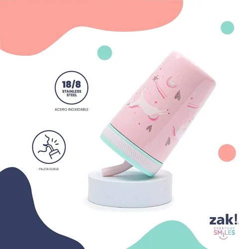 Miniatura 5 de Zak Designs Baby Shark Kelso - Juego de vasos con tapa de rosca a prueba de fugas con pajilla, paquete para niños, incluye vasos de plástico y acero