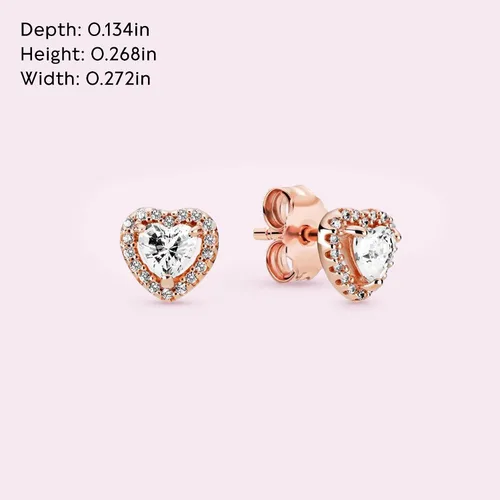 Miniatura 5 de PANDORA brillantes corazones elevados pendientes claros CZ -288427C01