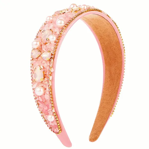 Miniatura 13 de Diademas turquesa para mujeres y niñas, banda ancha antideslizante para la cabeza, bandas para la cabeza con nudo superior, diadema de perlas de Azul