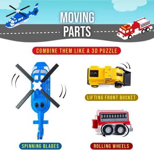 Miniatura 7 de POPULAR PLAYTHINGS Vehículos magnéticos para niños pequeños de 1 a 3 años, mezcla o combina juguetes de coche, regalo de 21 piezas para niños