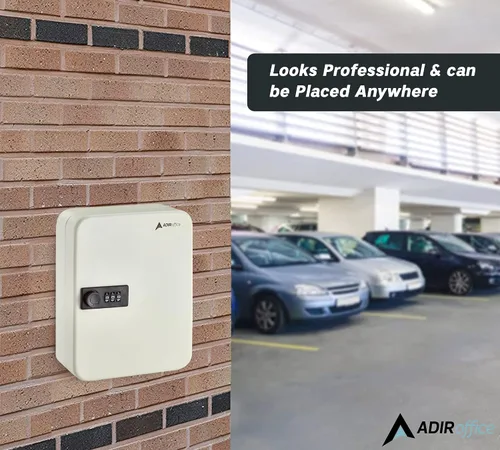 Miniatura 8 de Caja de bloqueo de llaves AdirOffice – Caja de bloqueo de llaves con 48 ganchos para montar en la pared, caja de llaves del coche, caja