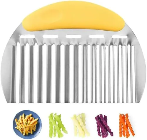 Miniatura 6 de Cortador grande de acero inoxidable resistente para papas, zanahorias y frutas, verduras, papas, cebollas (estilo rojo II, 1 unidad)