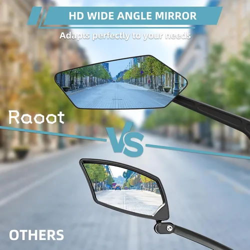 Miniatura 5 de Paquete de 2 espejos de bicicleta, espejos de bicicleta para manillar, espejos retrovisores ajustables de seguridad de 360°, accesorios de ajuste