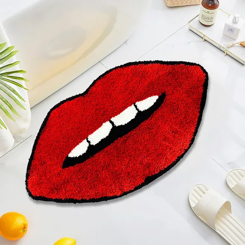 Miniatura 12 de UKELER Alfombras de baño para niños, lindas alfombras con forma de hamburguesa para decoración del hogar, alfombra suave para guardería