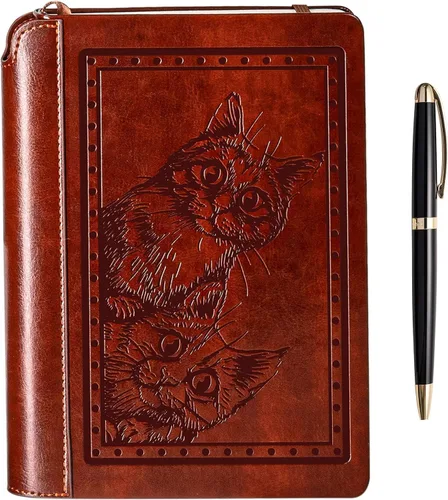 Miniatura 14 de SETTINI® Diario rayado – Diario de flores para escribir, juego de regalo – Cuero vegano de tapa dura, soporte único para bolígrafo, 192 páginas, A5