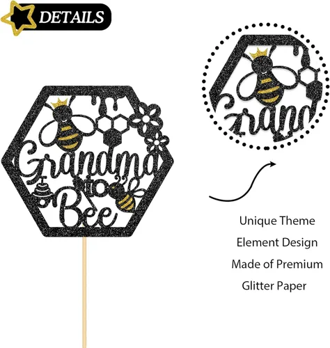 Miniatura 3 de Decoración para pastel de abuela a abeja, decoración para pastel de baby shower, revelación de género, decoración de pastel de fiesta de abejas