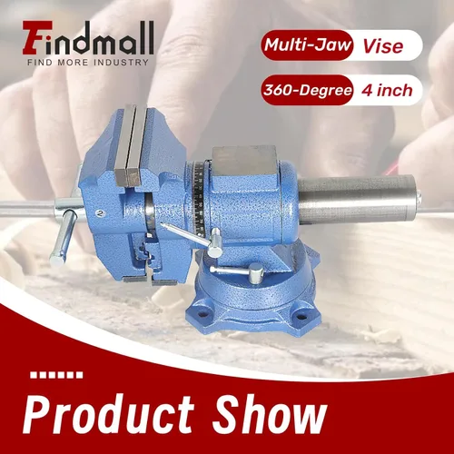 Miniatura 2 de findmall Tornillo multimordaza multiusos resistente con base giratoria y cabezal para sujetar equipos de fijación, rotación de 360 grados, uso