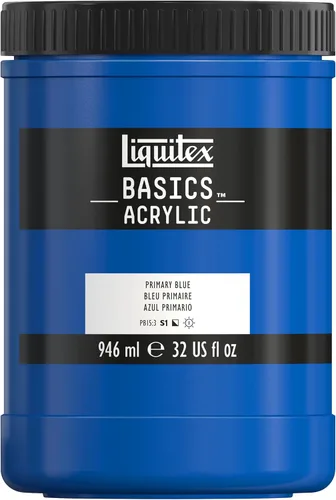 Miniatura 136 de Liquitex BASICS Pintura Acrílica, Botella de 400ml (13.5 oz), Blanco Titanio Titanio Blanco