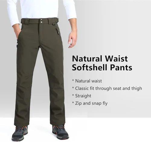Miniatura 5 de Outdoor Ventures Lite - Pantalones deportivos impermeables y resistentes al viento para hombre, con forro polar, para senderismo, esquí, nieve