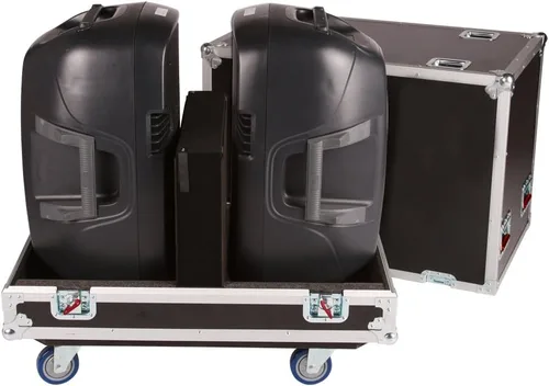 Miniatura 17 de Gator Cases G-TOUR Series ATA Style Road Case para (2) gabinetes de altavoces QSC K12 con almacenamiento de cables y ruedas resistentes de 4