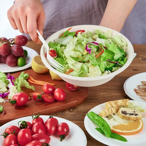 Miniatura 5 de ECOLipak Cuencos de papel desechables compostables grandes de 32 onzas, paquete de 70 cuencos de sopa de caña de azúcar biodegradables con bagazo