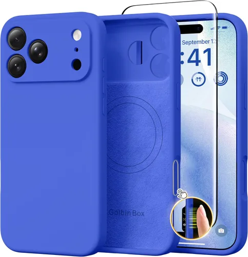 Miniatura 169 de GolbinBox Funda magnética para iPhone 17, compatible con MagSafe, cubierta de silicona integrada para control de cámara, funda de silicona líquida a