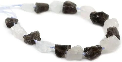 Miniatura 18 de Agujero graduado crudo de la pepita del cristal del cuarzo del blanco del aura de la aguamarina del filamento 6.6 ft m perforado
