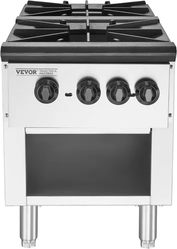 Miniatura 10 de VEVOR Estufa de Gas Comercial con 2 Quemadores, Estufa de Cocina de Encimera de Propano y Gas Natural, Placa Caliente de Gas de Acero Inoxidable