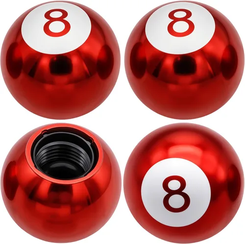 Miniatura 75 de 4 piezas tapas de vástago de válvula de neumático estilo bola 8, cubiertas universales de vástago de válvula de neumático con núcleo de cobre a