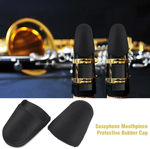 Miniatura 3 de 2 tapas de boquilla de saxofón, boquilla de clarinete ive tapa de goma accesorios para saxofón (negro)