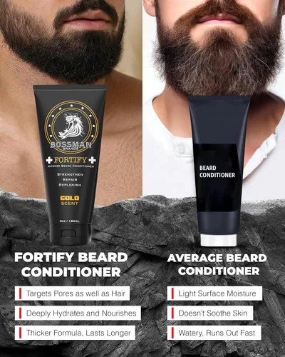 Miniatura 5 de Bossman Fortify - Acondicionador intenso para barba – Lavado de barba de ducha, hidratante y suavizante de barba para hombres – Productos