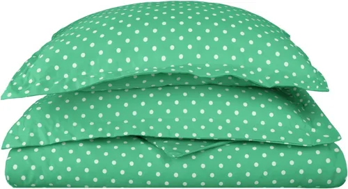 Miniatura 9 de Superior Juego de funda de edredón de mezcla de algodón de lunares de 600 hilos, funda de edredón de gran tamaño, ropa de cama retro, cierre