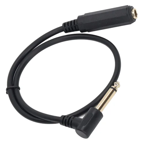 Miniatura 8 de Fydun Cable de sonido 1.6 ft mono ángulo recto 0.250 in macho a hembra Cable de extensión estéreo de alto rendimiento reemplazo para micrófono