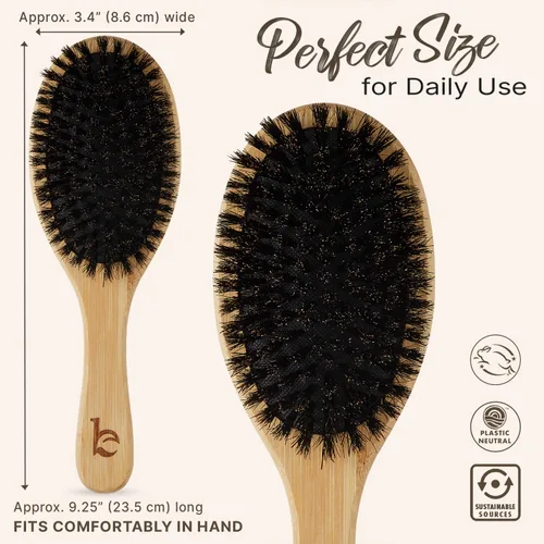 Miniatura 5 de Cepillo de cerdas de jabalí para mujeres y hombres, cepillo de pelo natural 100% cerdas suaves de jabalí para cabello fino y delgado