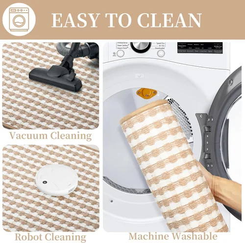 Miniatura 7 de Tapetes de baño antideslizantes delgados para debajo de la puerta, tapetes de baño de secado rápido absorbentes con respaldo de goma trenzado