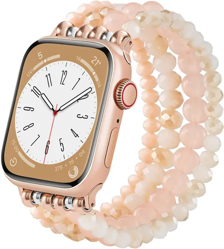 Miniatura 9 de CAGOS Pulsera de cuentas compatible con Apple Watch Series 11/10/9/8/7/6/5/4/3/2/1 SE de 1.496 in 1.575 in 1.614 in 1.654 in 1.732 in 1.772 in 1.811