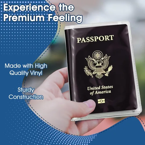 Miniatura 4 de Protector transparente para pasaporte, protector de pasaporte de plástico impermeable, protector de pasaporte para viajes, funda transparente