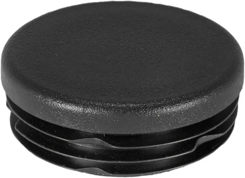 Miniatura 5 de Prescott Plastics 2” (50.8mm) de diámetro exterior, tapas de agujero de plástico acanaladas redondas, tapas de extremo de tubo metálico negro