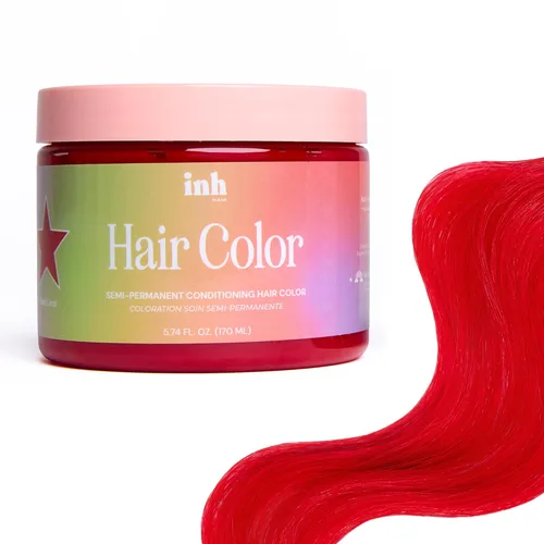 Miniatura 19 de INH Tinte semipermanente para el cabello, acondicionador de depósito de color, tinte rosa para el cabello, sin blanqueador, sin peróxido, tinte