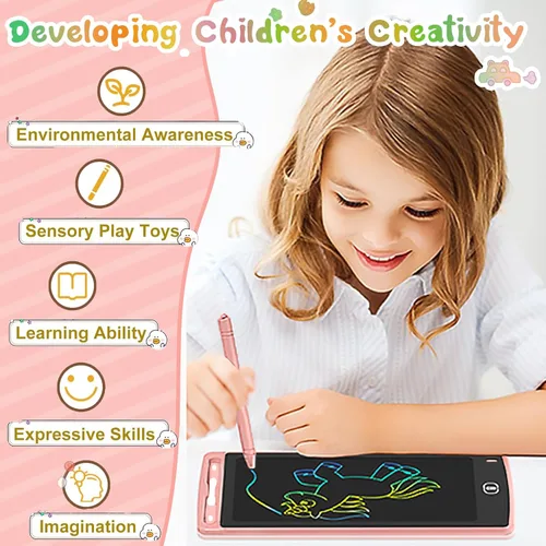 Miniatura 2 de Paquete de 2 tabletas de escritura LCD para niños de 8.5 pulgadas, colorido tablero de dibujo para niños, juegos de viaje, actividades