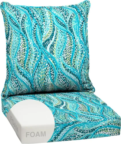 Miniatura 17 de Arden Outdoor Deep Seat Cushion Set, 24 x 24 pulgadas, Cojín para exteriores resistente al clima, a la lluvia y a la decoloración para silla, sofá