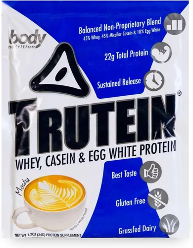 Miniatura 11 de Body Nutrition Trutein Polvo de Proteína Alto: 45% Suero, 45% Caseína, 10% Clara de Huevo, Sin Gluten, Bajo en Sodio, Polvo de Proteína de Suero