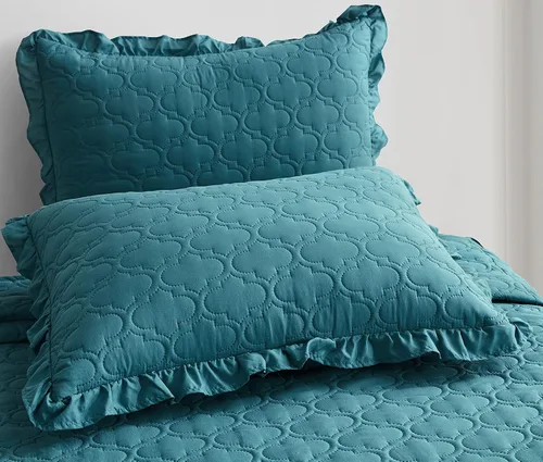 Miniatura 8 de CHIXIN Colcha con Falda con Volantes - Caída de 30 Pulgadas de Largo, Ropa de Cama Estilo Shabby Chic, Ligera, Juego de 3 Piezas, Tamaño California