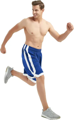Miniatura 17 de TopTie Pantalones cortos de baloncesto de malla de 7 pulgadas con bolsillos para hombre, pantalones cortos deportivos activos de 2 tonos, pantalones