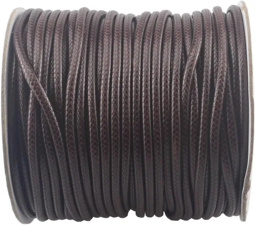 Miniatura 14 de Cordón de poliéster encerado para hacer joyas, cuerda encerada con carrete para hilo de bricolaje (rojo, 0.020 in (150 yardas))