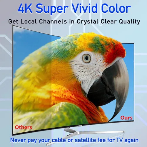 Miniatura 5 de Antena de TV para caravanas al aire libre para cámper, antena digital 4K HDTV RV montaje en techo con amplificador para canales locales