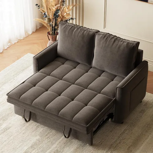 Miniatura 17 de Wrofly Sofá cama convertible 3 en 1, sofá cama extraíble para sala de estar con bolsillos laterales y almohadas extraíbles, respaldo ajustable, sofá