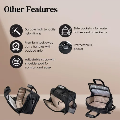 Miniatura 4 de Ricardo Beverly Hills Flight Essentials Softside Deluxe - Bolsa de embarque de lujo, tela de nailon balístico duradera, resistente al agua y a