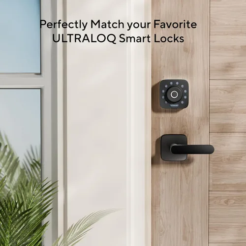 Miniatura 3 de ULTRALOQ Manija de Puerta de Paso con Palanca, Manija de Puerta Reversible Negra Sin Cerradura para Puerta Interior o Exterior, Armario, Pasillo