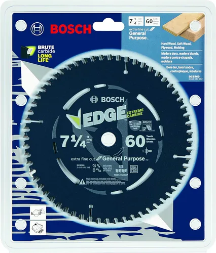 Miniatura 9 de BOSCH DCB760 - Hoja de sierra circular de 7-1/4 pulgadas con borde de 60 dientes para acabado extrafino